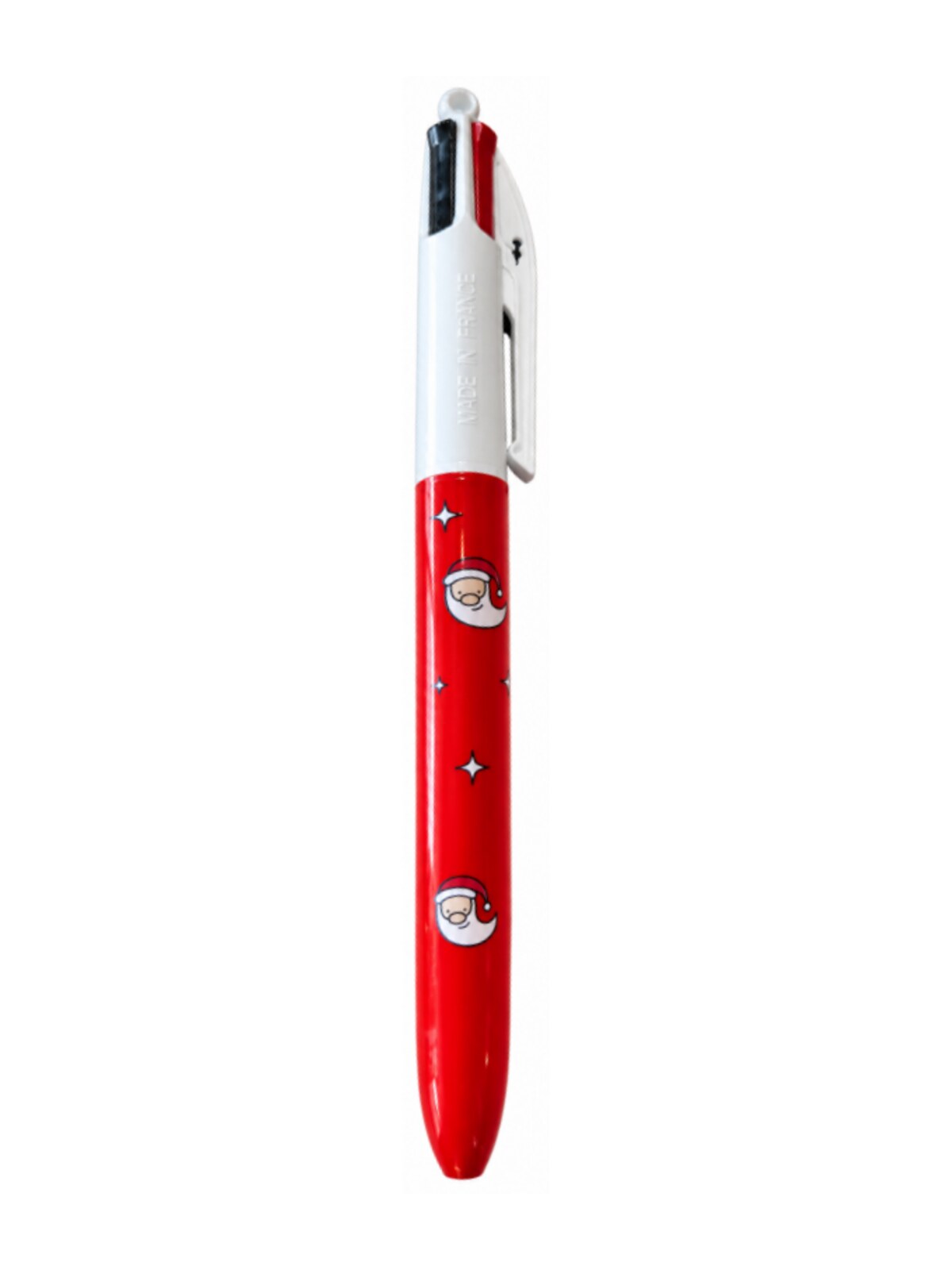 Stylo BIC 4 Couleurs Opération Papa Noël - Fond rouge