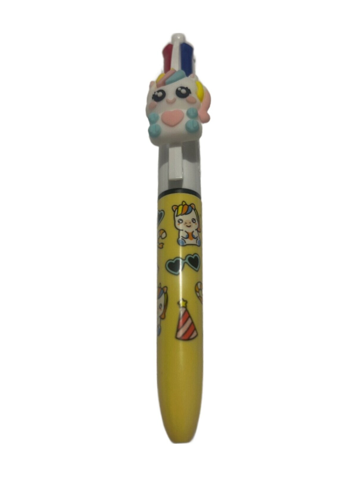 Stylo BIC 4 Couleurs Vibbies Licorne (Jaune)