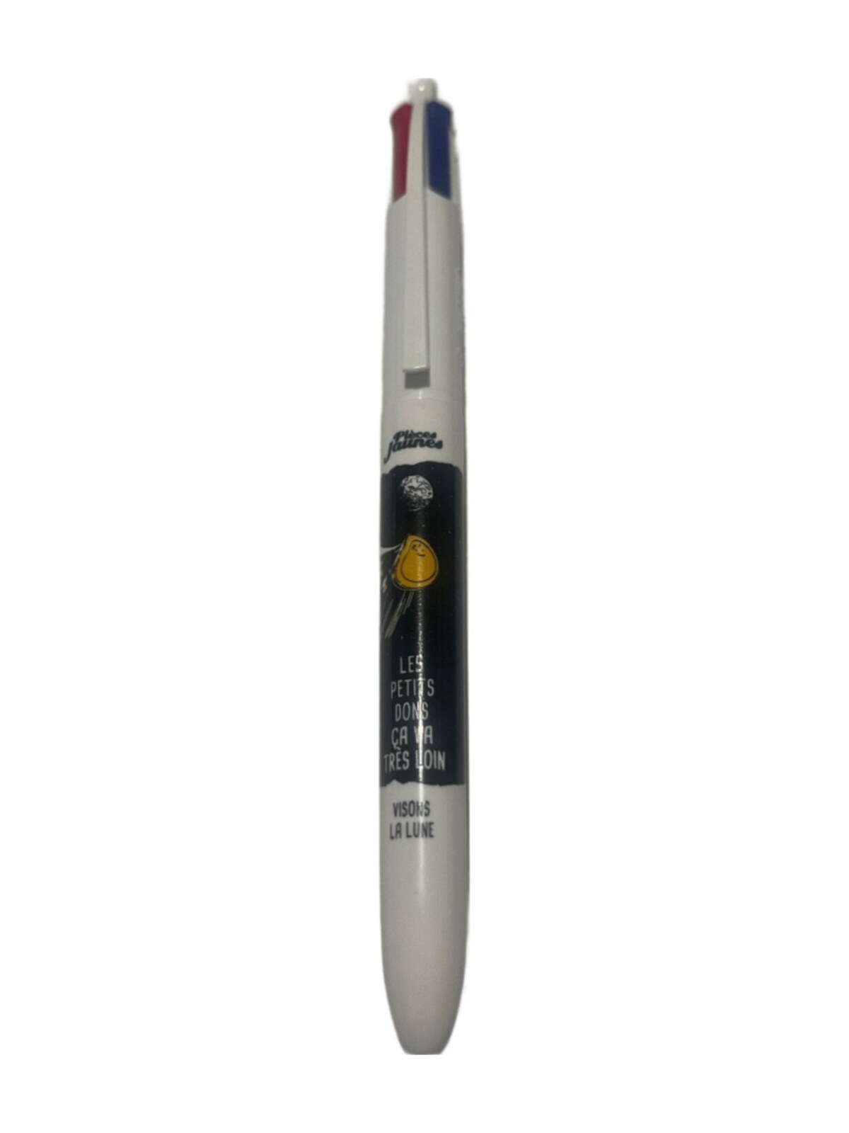 Stylo BIC 4 Couleurs Pièces Jaunes - Les petits dons, visons la Lune (Blanc)