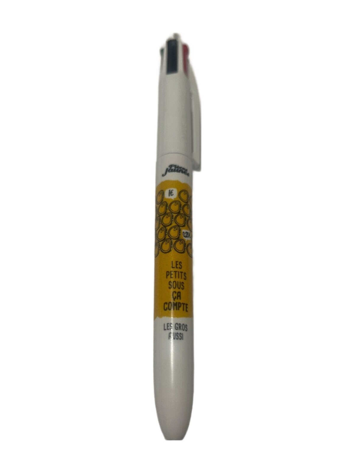Stylo BIC 4 Couleurs Pièces Jaunes - Les petits sous ça compte (Blanc)