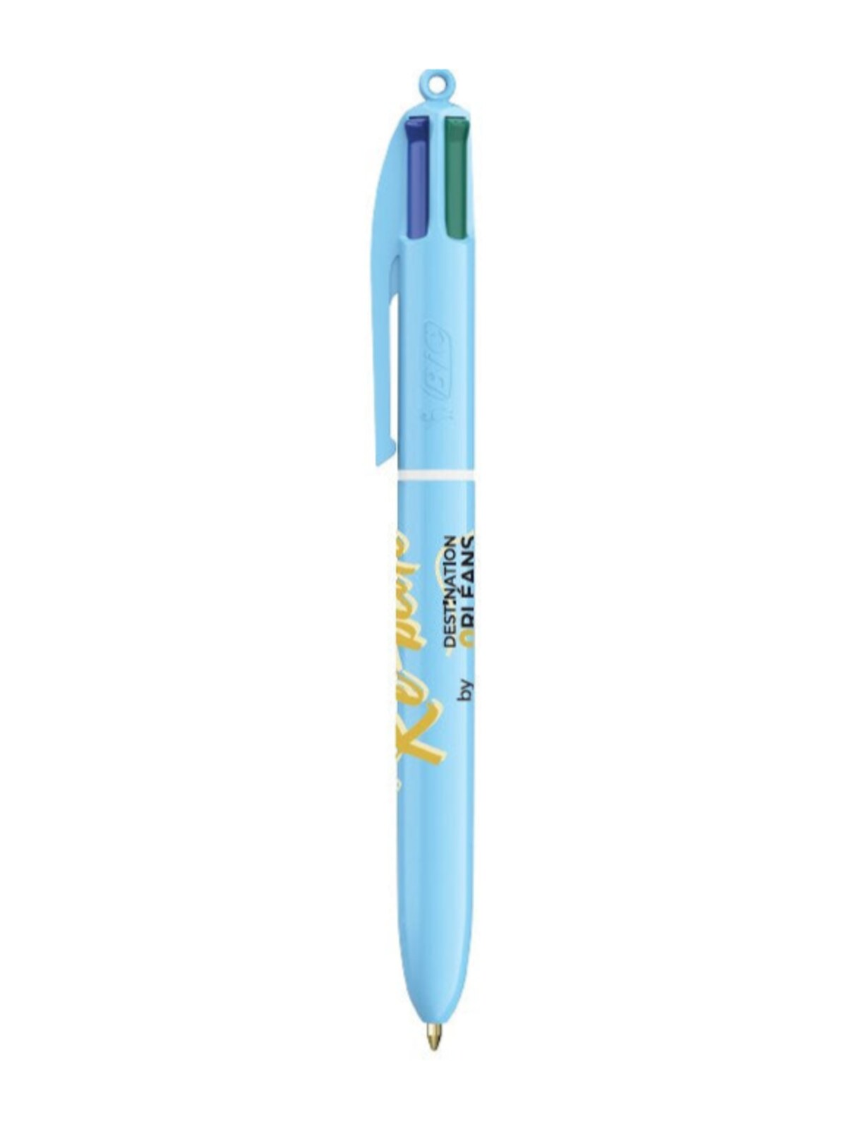 Stylo BIC 4 Couleurs Orléans, Belle & Re-belle (bleu ciel)