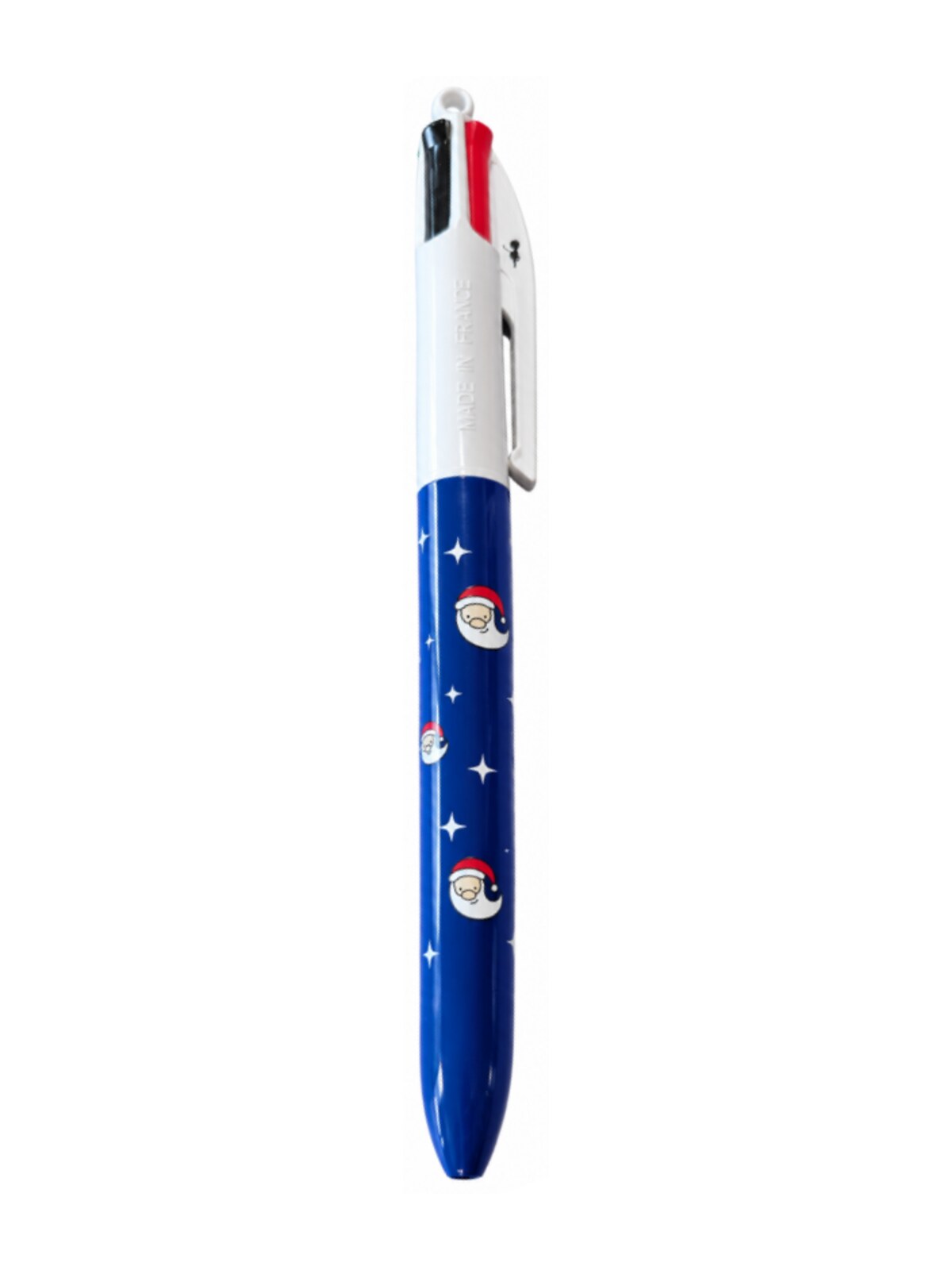 Stylo BIC 4 Couleurs Opération Papa Noël 2026 - Fond bleu